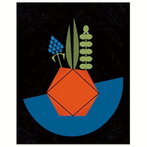 Modern Succulent by Amber Leaders 4x4, 5x7, 8x10, 11x14, 16x20 art print mid-century modern