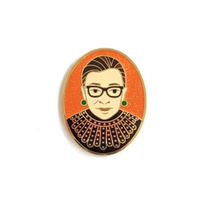 RBG Hard Enamel Pin 1.60 tall By Amber Leaders with donation to ACLU