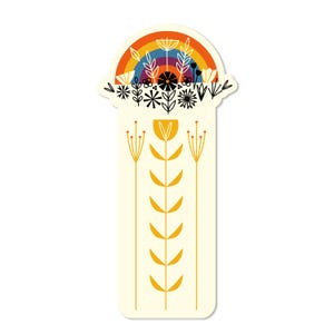 Marcador de página Rainbow Die Cut, papel cartão reciclado de 16 pontos, 2x6, tintas vegetais