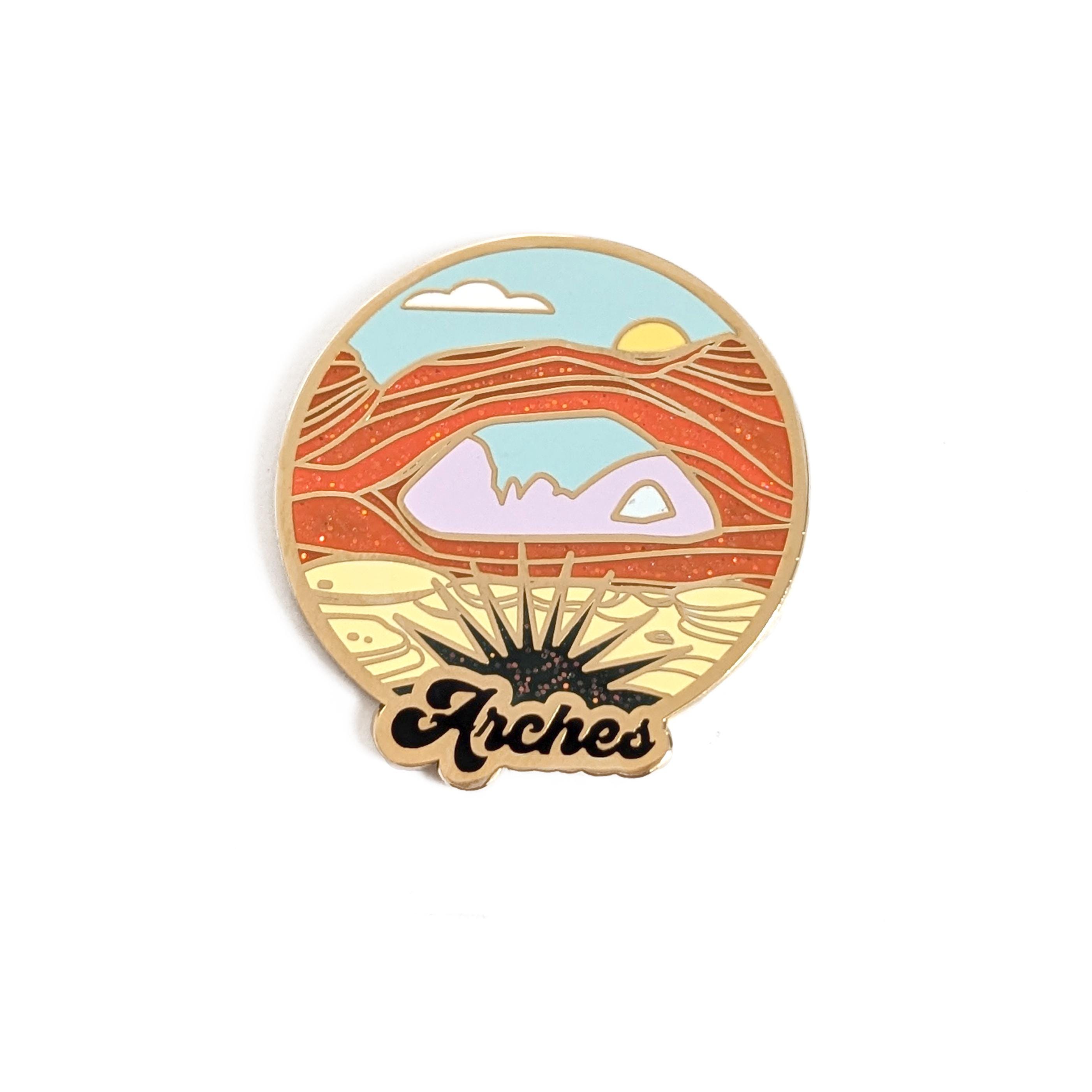Moab Arches Hard Enamel Pin 1.34 in diameter  By Amber Leaders