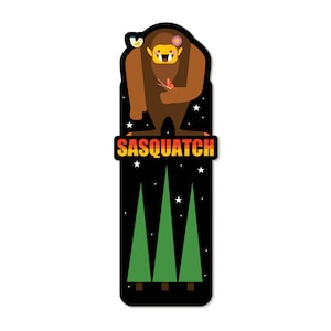 Marcador de página Sasquatch Die Cut, papel cartão reciclado de 16 pontos, 2x6, tintas vegetais