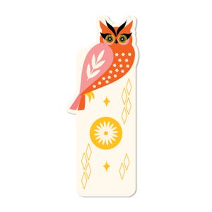 Marcador de página Owl Die Cut, papel cartão reciclado de 16 pontos, 2x6, tintas vegetais