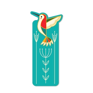 Marcador de livro Hummingbird Die Cut, papel cartão reciclado de 16 pontos, 2x6, tintas vegetais