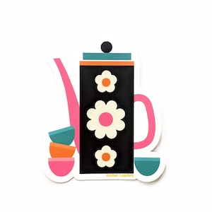 Daisy Percolator Vinyl Sticker 3.25 inches tall