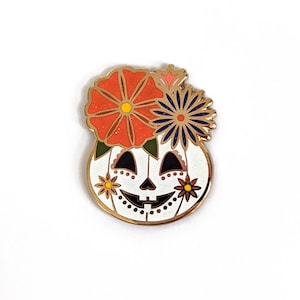 Pumpkin Glitter Hard Enamel Pin Large 1.50&quot; tall By Amber Leaders