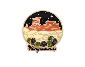 Moab Canyonlands Hard Enamel Pin 1.34 in diameter  By Amber Leaders