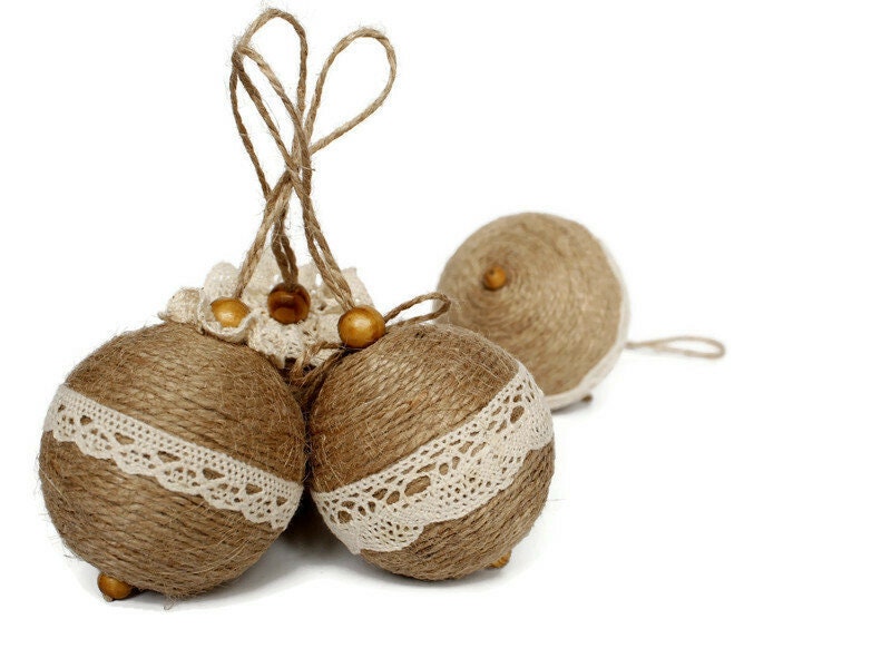 Boules de Noël de ficelle / décor central de table de Noël de Etsy