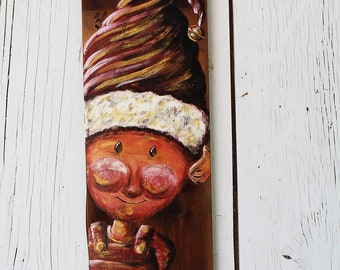 Elf on barn wood, elf porch board, Christmas Elf, elf sign