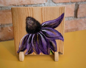 Coneflower on reclaimed wood, coneflower sign, table topper