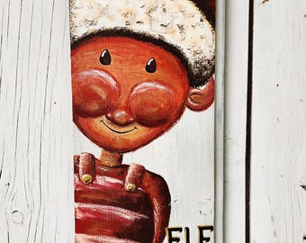 Hand-Painted Rustic Elf on Reclaimed Barn Wood | “Elf Made, Santa Approved” Christmas Decor