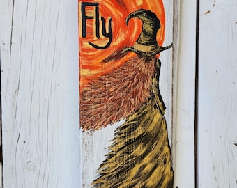Hand-Painted “Let’s Fly” Witch on Reclaimed Barn Wood | Rustic Halloween Decor