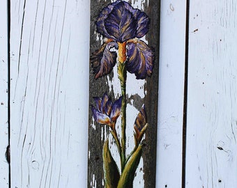 Iris porch board, purple iris