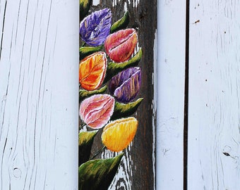 Tulip porch board, tulips