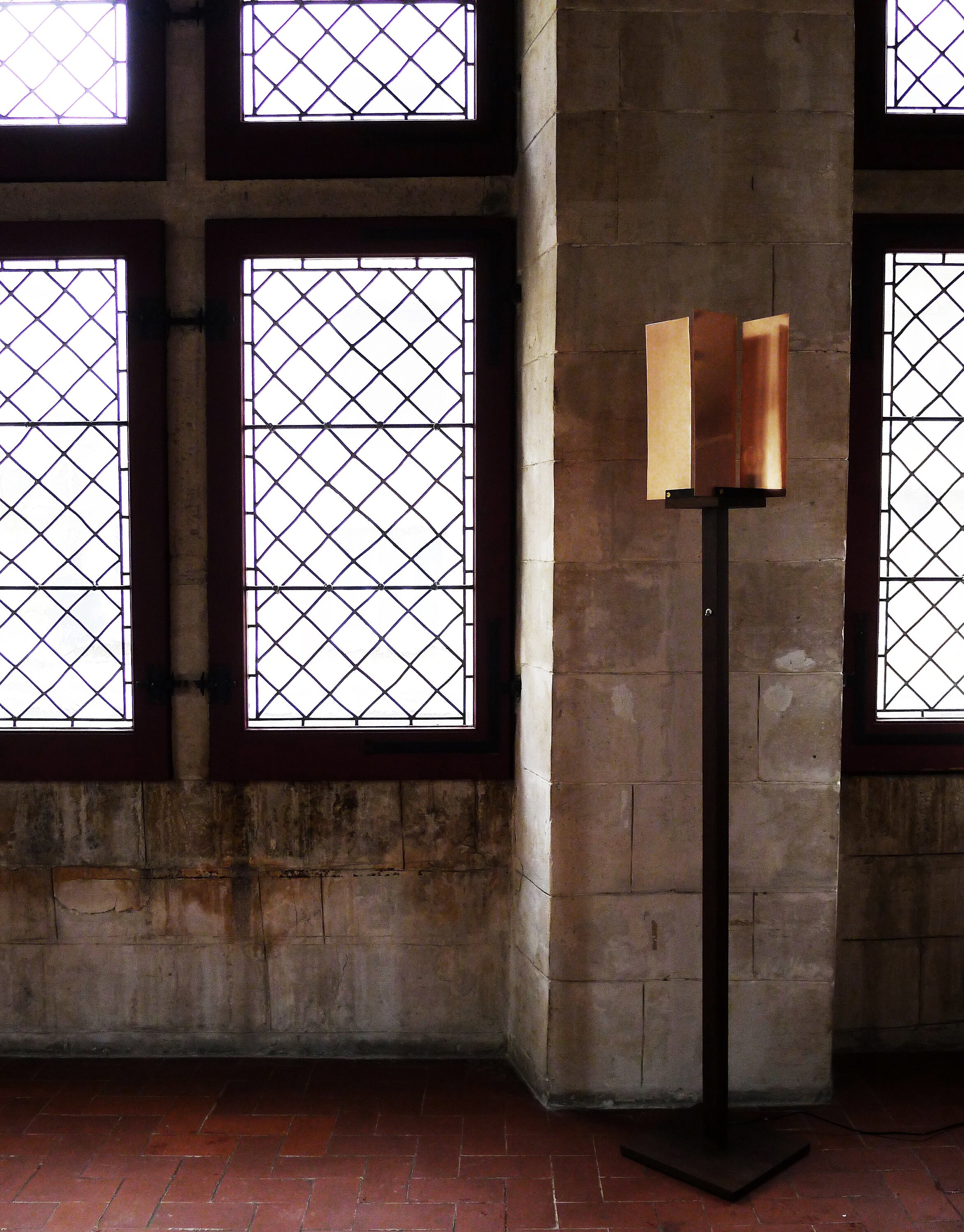 L2, Lampe sur Pied, Bois et Cuivre