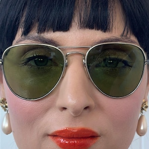 50&#39;s • Antique Aviators • Silver Wire • Pilot • Vintage Collectable • Sunglasses • Glasses • Frames