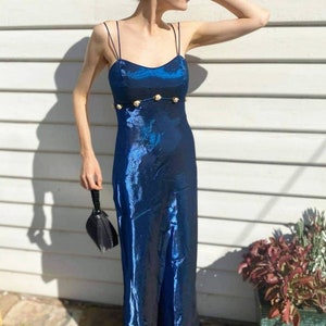 90s Metallic Maxi Dress: Australian Designer Corset Gown