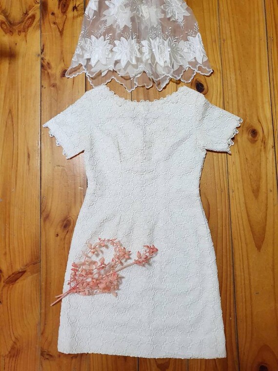 VINTAGE 1960'S 1950's Mini Mod Cocktail Lace Weddi