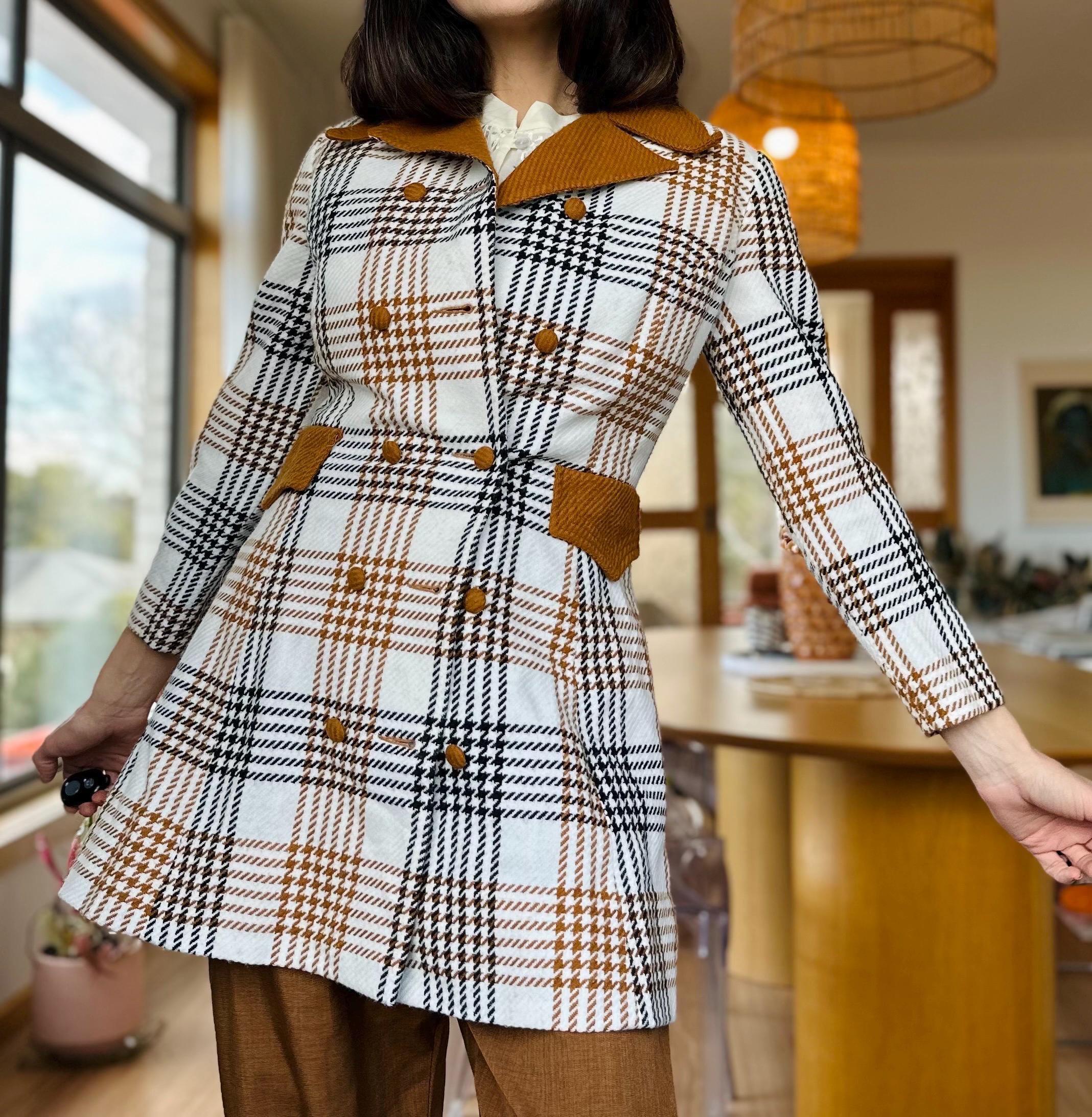 70年代のチェック柄ウールコート - Etsy 日本