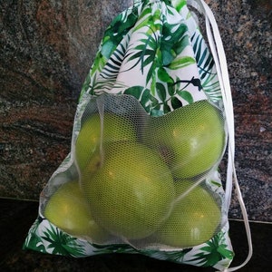 Reusable produce bag, reusable zero waste bag, washable produce bag, zero waste, eco-friendly