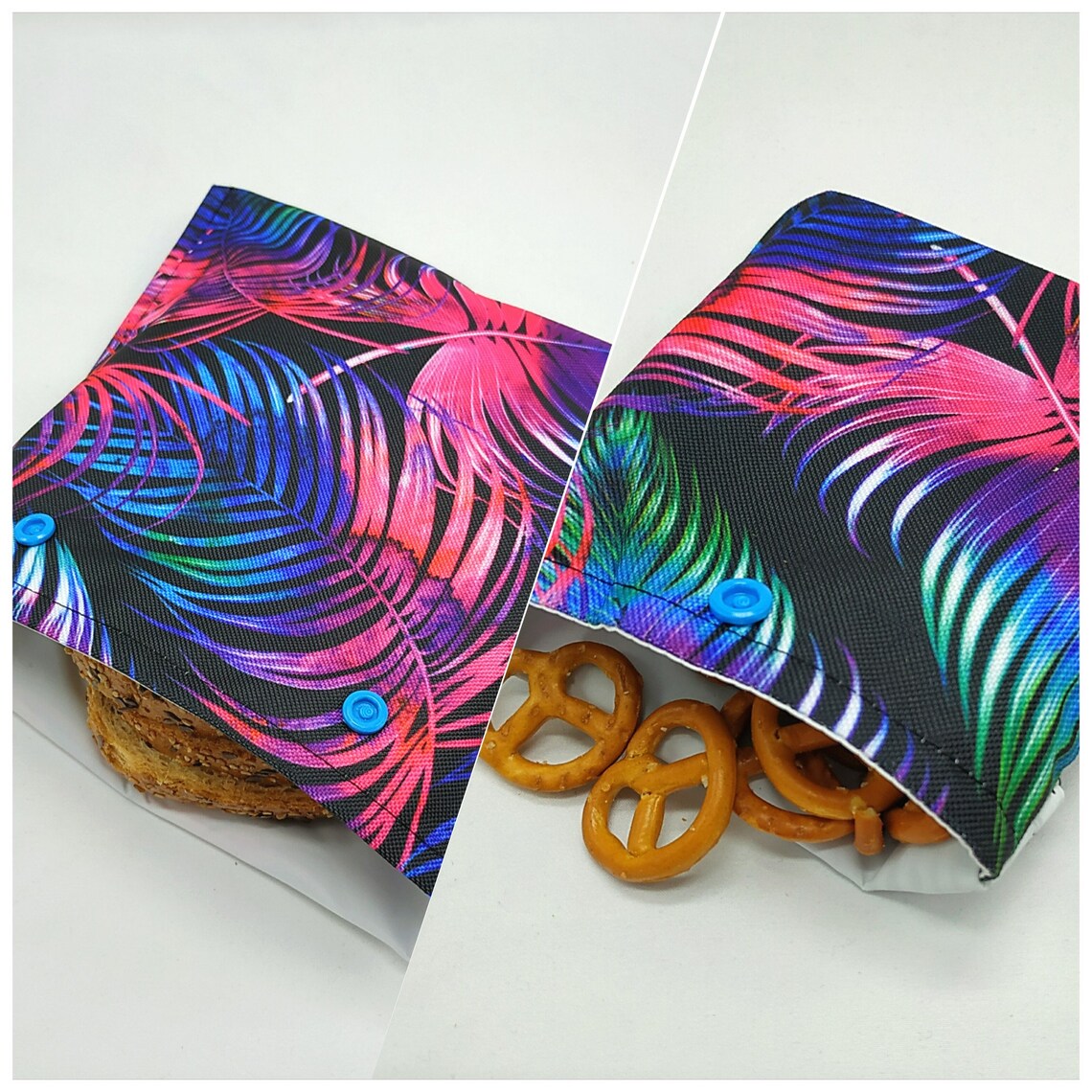 Reusable Ziplock Washable Sandwich Bag Zero Waste Sandwich Etsy