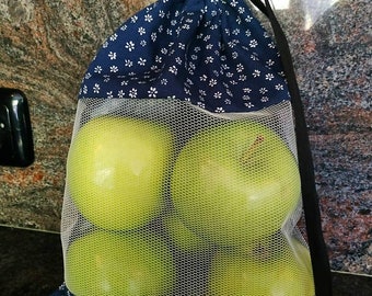 Reusable produce bag, reusable zero waste bag, washable produce bag, zero waste, eco-friendly