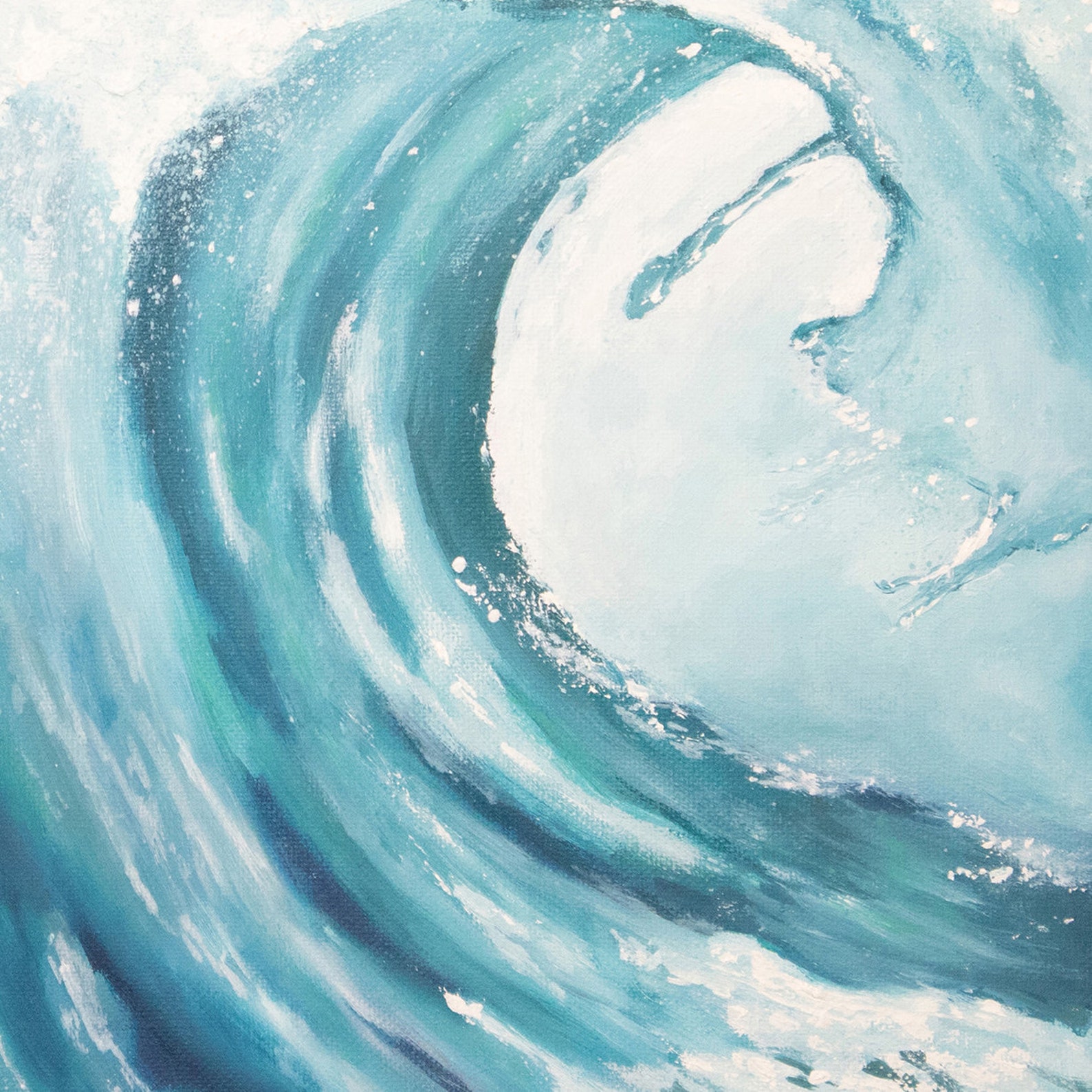 Blue Surf 8x8 Giclee Print | Coastal Wall Art | Wave Artwork | Ocean ...