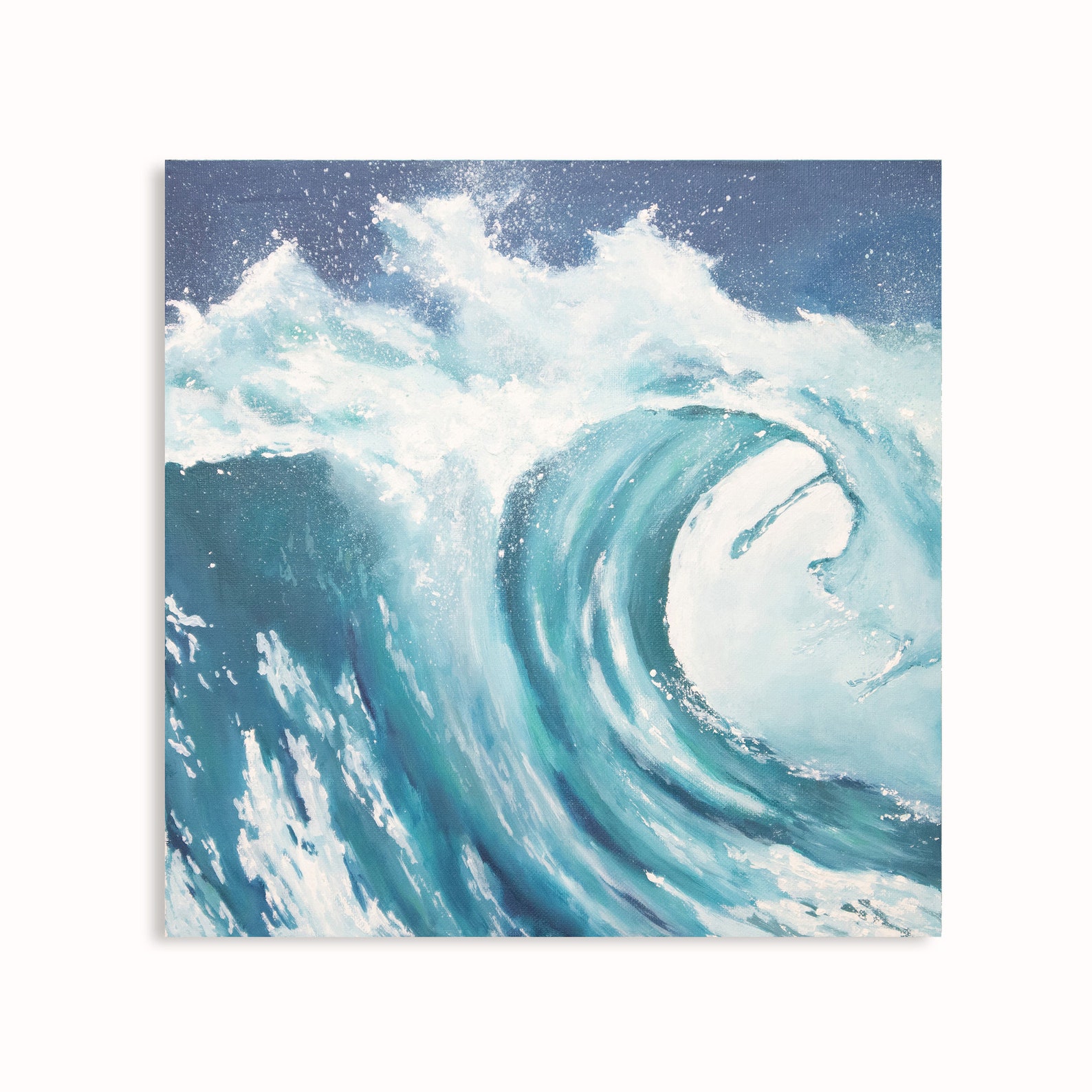 Blue Surf 8x8 Giclee Print | Coastal Wall Art | Wave Artwork | Ocean ...