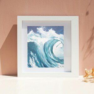 Blue Surf 8x8 Giclee Print |  Coastal Wall Art | Wave Artwork | Ocean Print