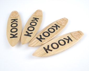 Mini KOOK wooden surfboard fridge magnet