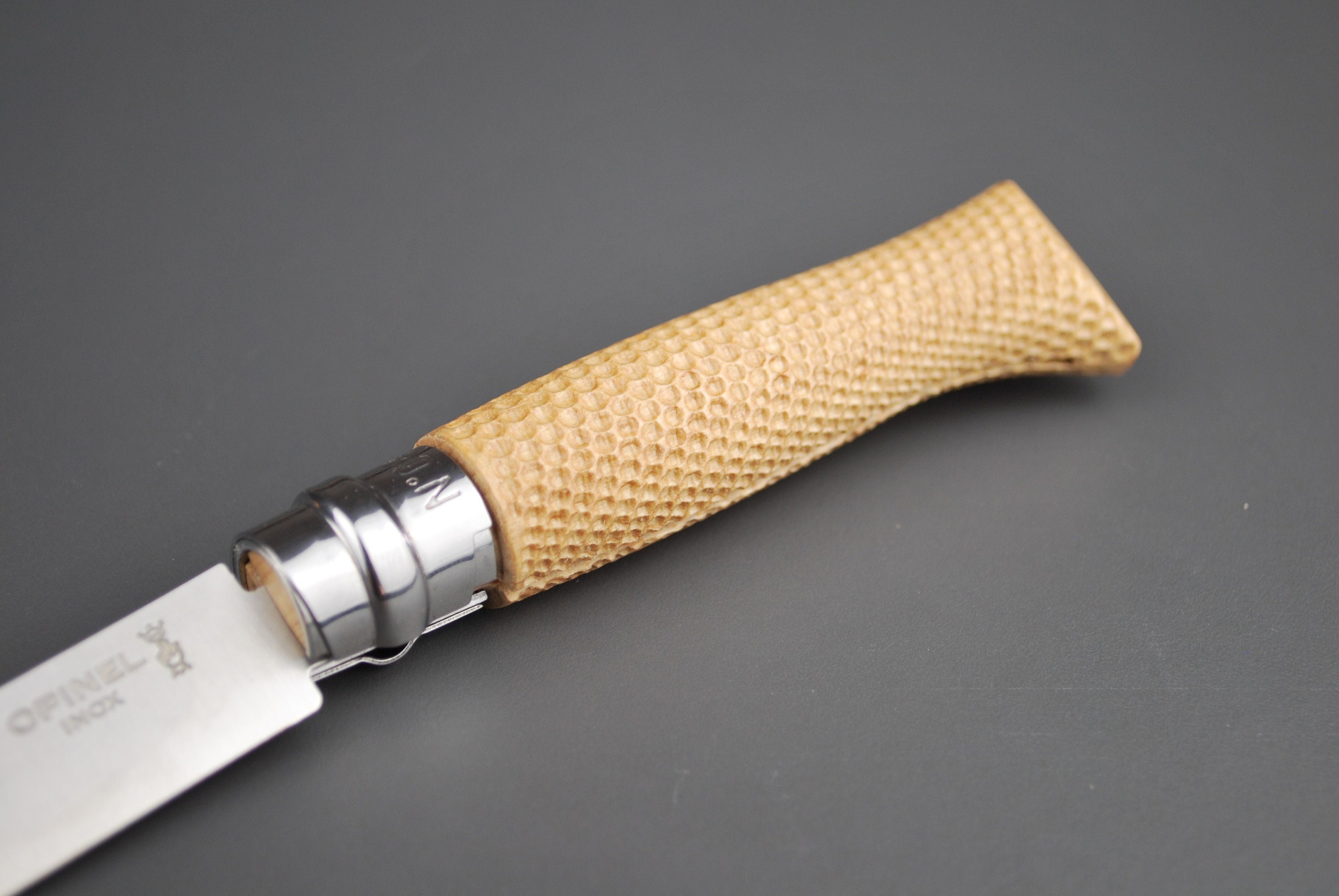 Custom Dots Pattern Handle Carved Opinel N8 Knife With Etsy