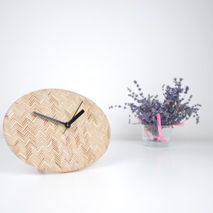 Table top and wall clock with unique pattern made from Baltic birch plywood