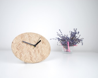 Table top and wall clock with unique pattern made from Baltic birch plywood