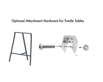 Optional Attachment Kit for Ikea Lerberg Trestles. Kit contains 4 brackets, etc. to attach BOTH legs to any solid tabletop.