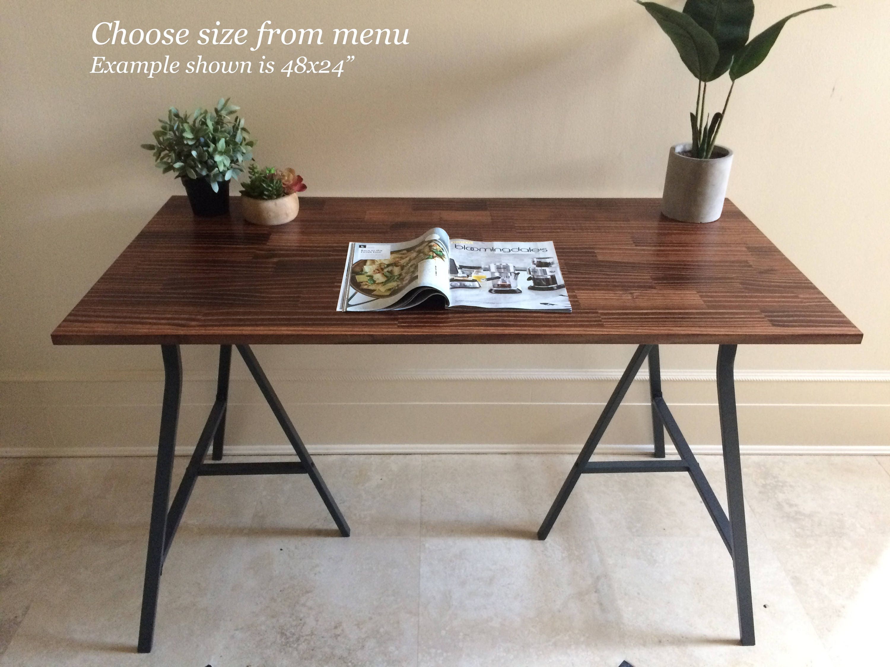 Large Desk Large Wood Desk Large Table W Ikea Legs Choose Etsy