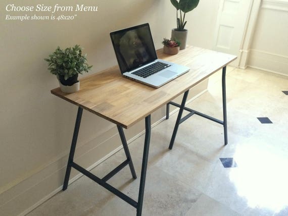 Long Home Office Desk With Ikea Legs Ships Free Etsy