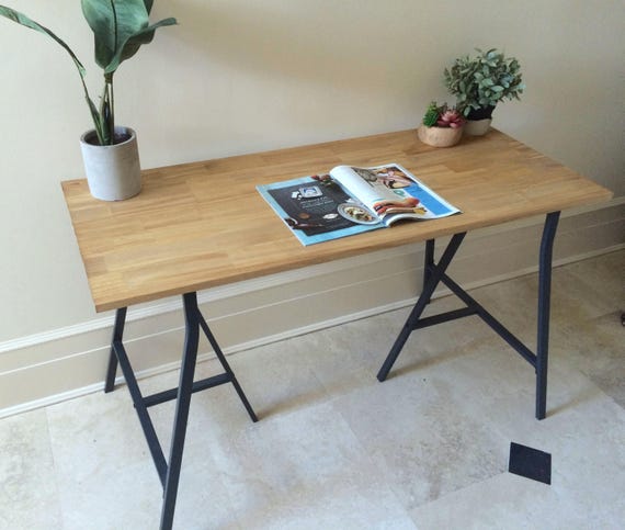Long Narrow Desk Table On Ikea Legs Choose Any Size Free Etsy