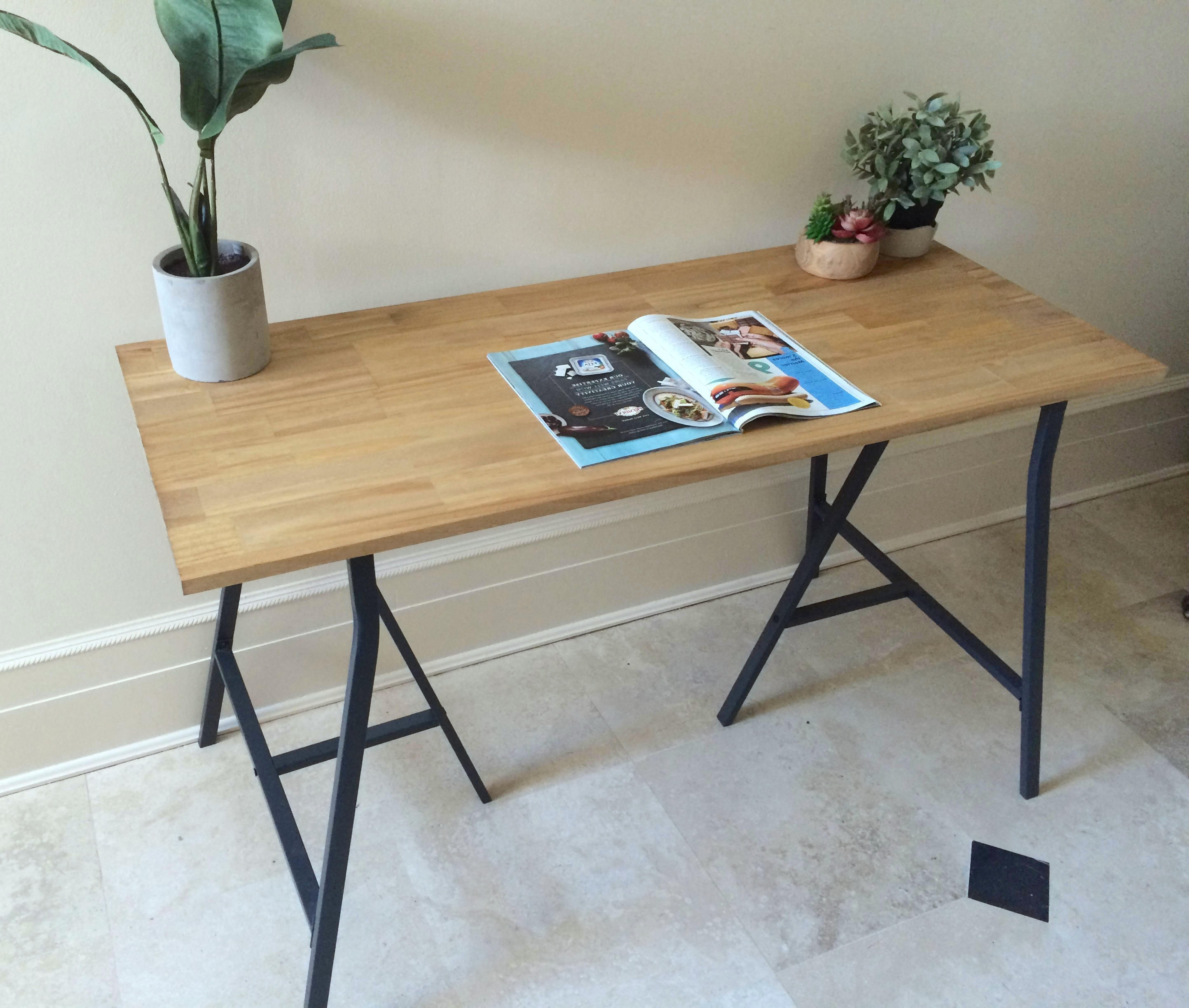 Long Narrow Desk/ Table on Ikea Legs. CHOOSE ANY SIZE. Free Etsy