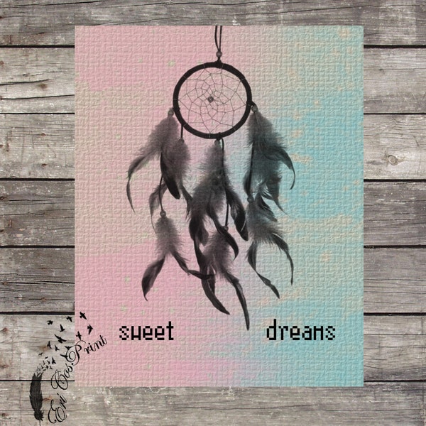 Art print your own - instant download - printable 8x10 inch - Dream catcher