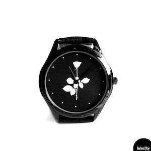 Depeche Mode Watch Violator B&W White Rose Ø40mm Personalized Gift DM Fan Unisex