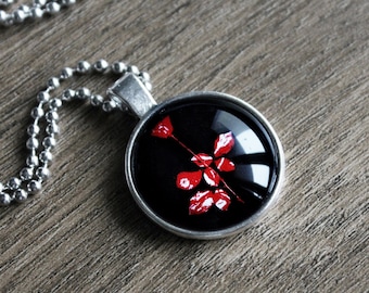 Depeche Mode Schmuck, Violator Anhänger, Rose Halskette