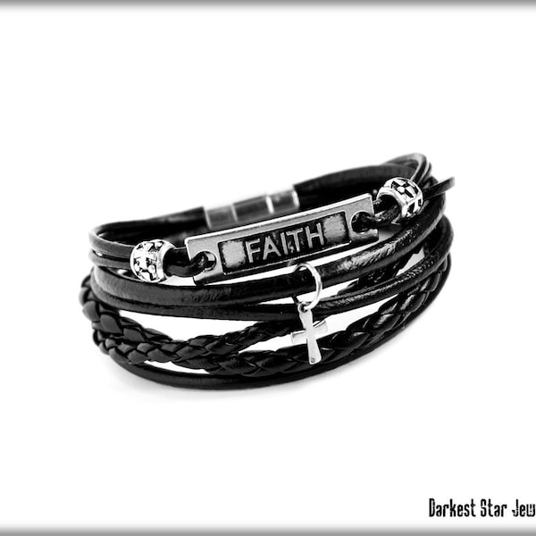 Depeche Mode Jewelry, FAITH Bracelet, Leather Straps, For Him, For Men, Fan Art, Fan Gift