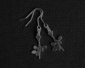 Depeche Mode Jewelry, Violator Earrings, Silver Rose, Fan Art