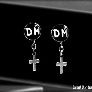 Depeche Mode Earrings, Personal Jesus, Violator Jewelry, Fan Art, Surgical Steel