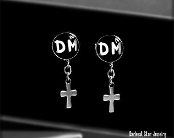 Depeche Mode Earrings, Personal Jesus, Violator Jewelry, Fan Art, Surgical Steel