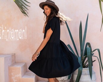 Black Button Dress - Etsy