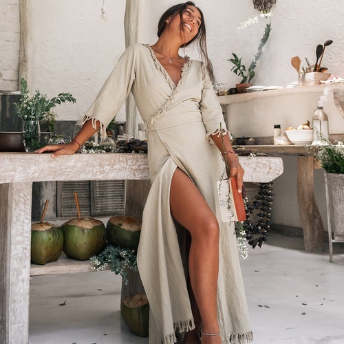 Long Boho Wrap Dress Women Boho Clothing Maxi Dress Etsy — free download