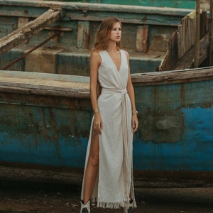 Long Wrap Dress Women Goddess Dress Bohemian Clothes Boho Maxi