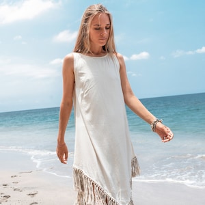 White Boho Summer Dress Women Bohemian Clothes Organic Dress - Etsy