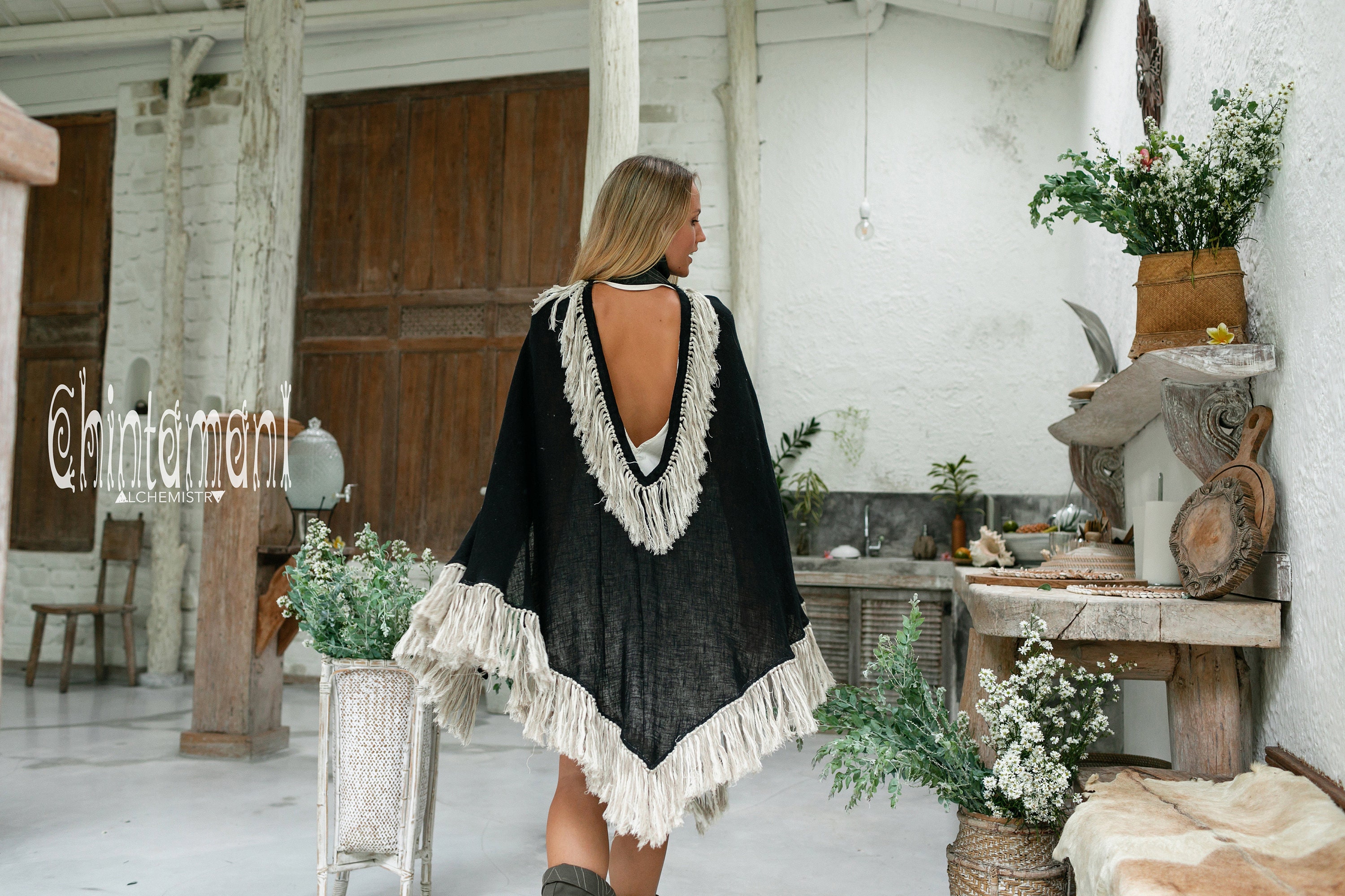 Hippie Boho Poncho Wrap Top ∆ Tribal Kimono Women Cape Hippie Boho Poncho Wrap Top ∆ Tribal Kimono Women Cape