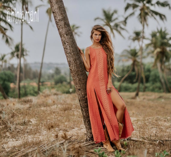 womens coral dress